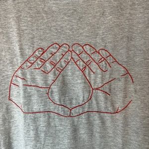 maison labiche Cotton Embroider Hand Tee Women’s Medium T-shirt Made In France